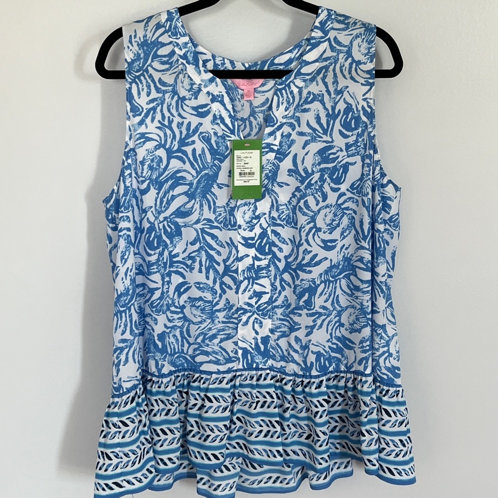 Lilly Pulitzer NWT XL Gramercy top in Resort White On a Roll